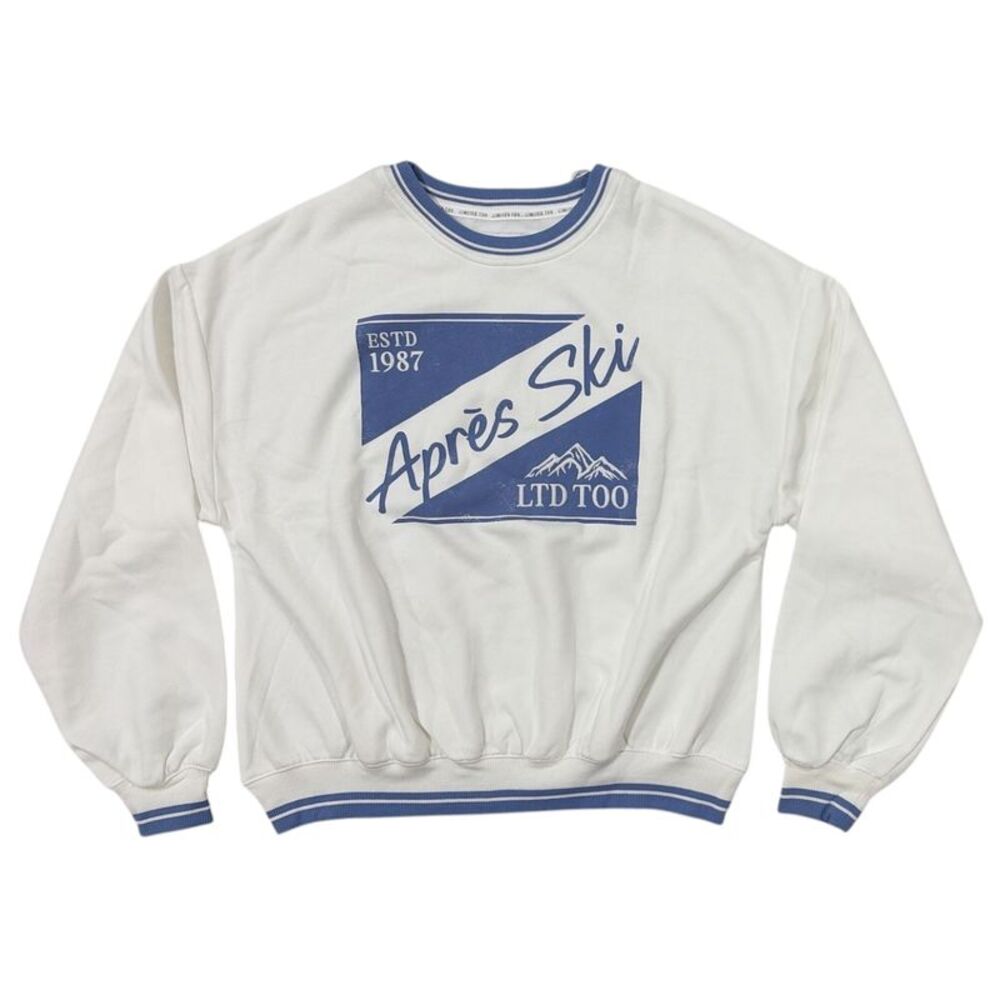 Limited Too Women's Regular Fit Soft Fleece Graphic Pullover Sweatshirt - White